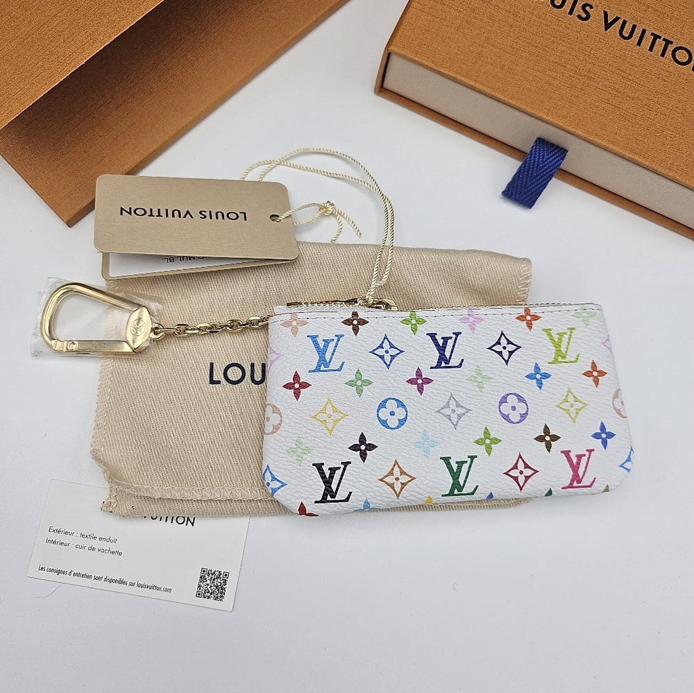 Brand New 2026 Authentic Louis Vuitton Murakami Multicolor Monogram Key Pouch - Picture 6 of 17